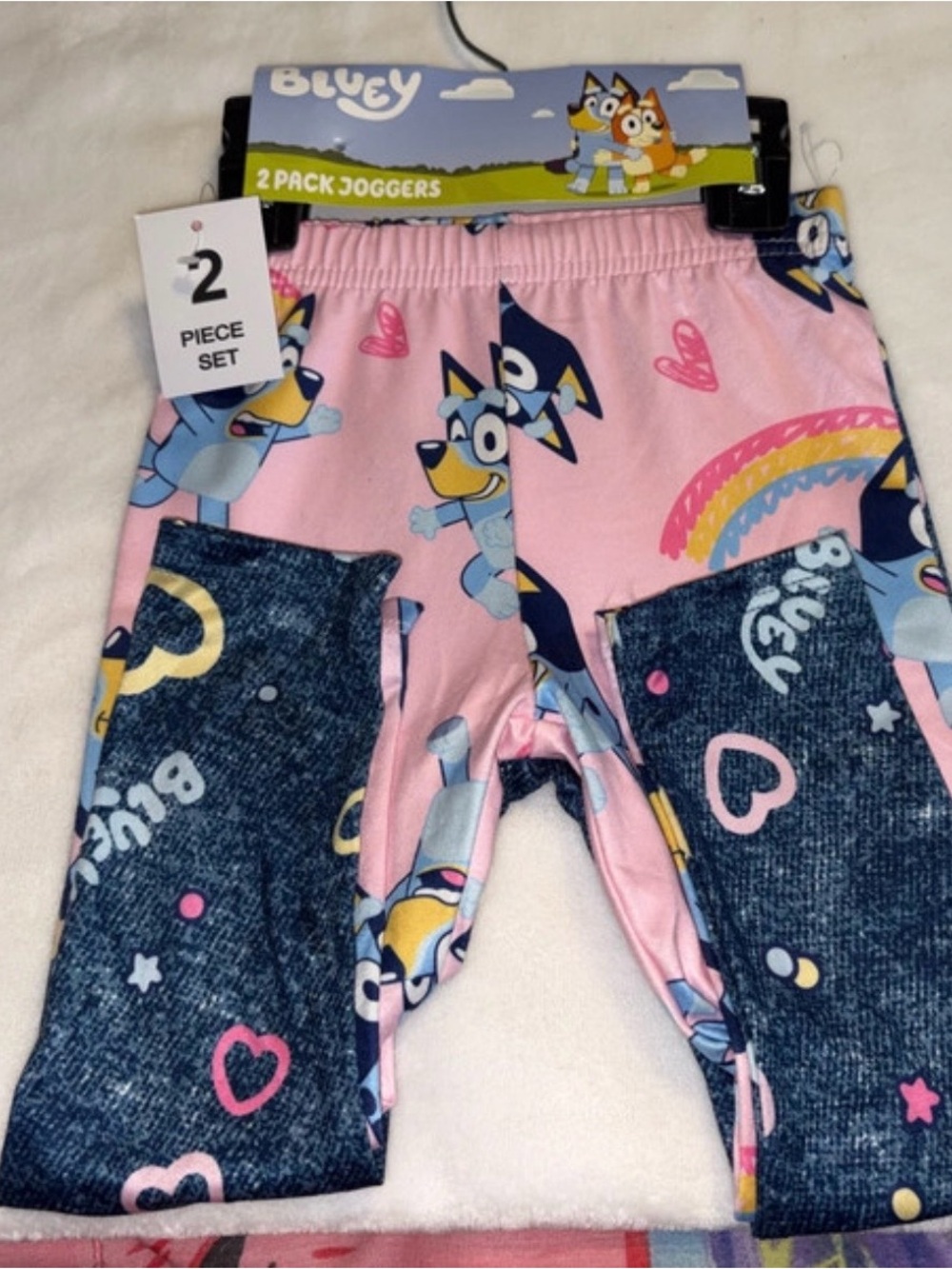 Bluey Girls' Pink & Navy 2-Pack Jogger Sweatpants